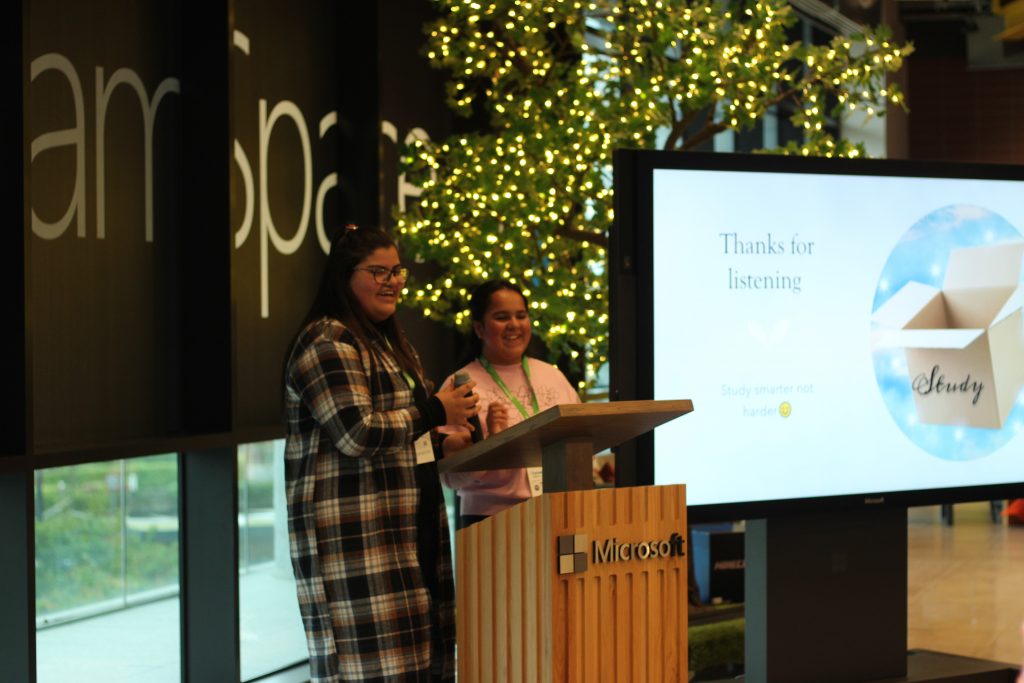 Picture of Technovation students, Kristina Pokhrel and Gana Sharaby